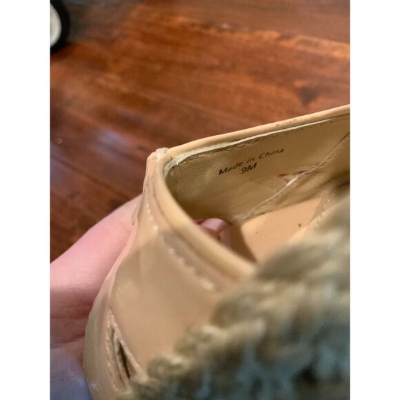 Diane Von Furstenberg Nude Patent Leather Espadrille Wedge Heels, Size 9 (US) - Picture 9 of 9